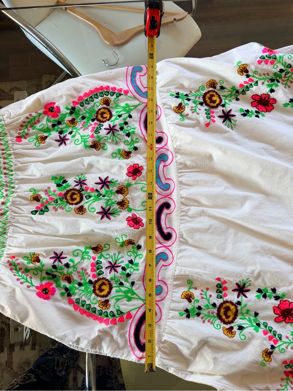 Anthropologie White Maxi Dress with Multicolor Floral Embroidery - Picture 8 of 8